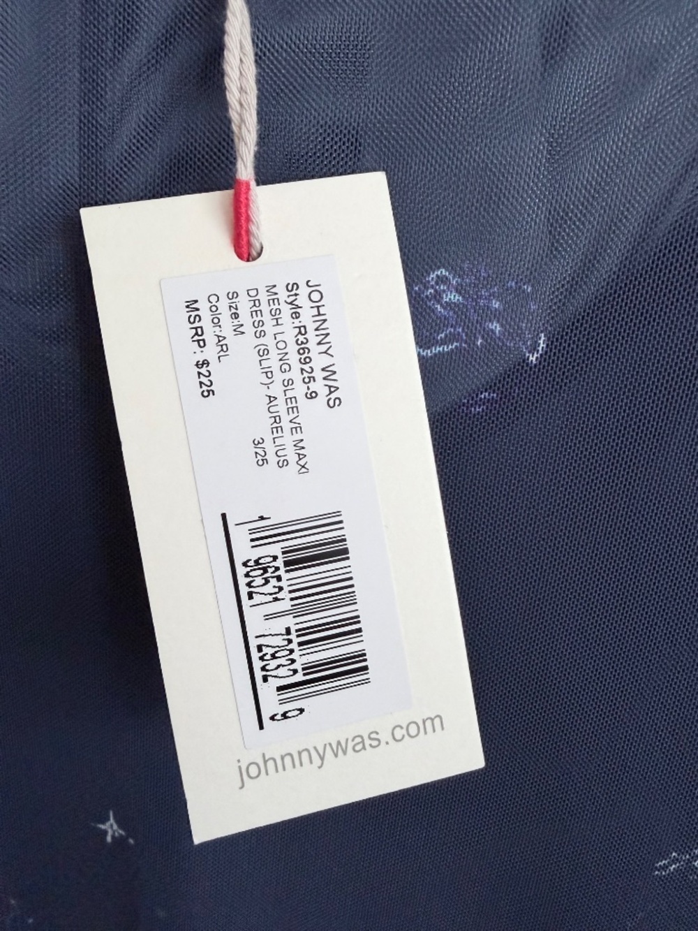 Johnny Was Aurelius Mesh Long Sleeve Maxi Dress M NWT $225 - Picture 8 of 9